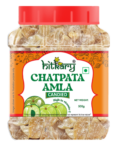 Hitkary Chatpata Amla Candied (500g) - hitkary pharmacy
